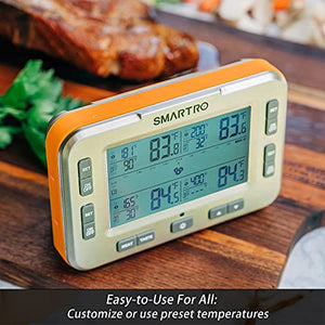 SMARTRO X50 Wireless Meat Thermometer 4 Probes 500ft Long Range