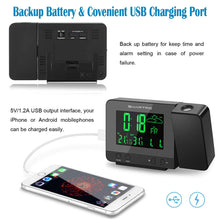 Load image into Gallery viewer, SMARTRO Digital Projection Alarm Clock with Weather Station