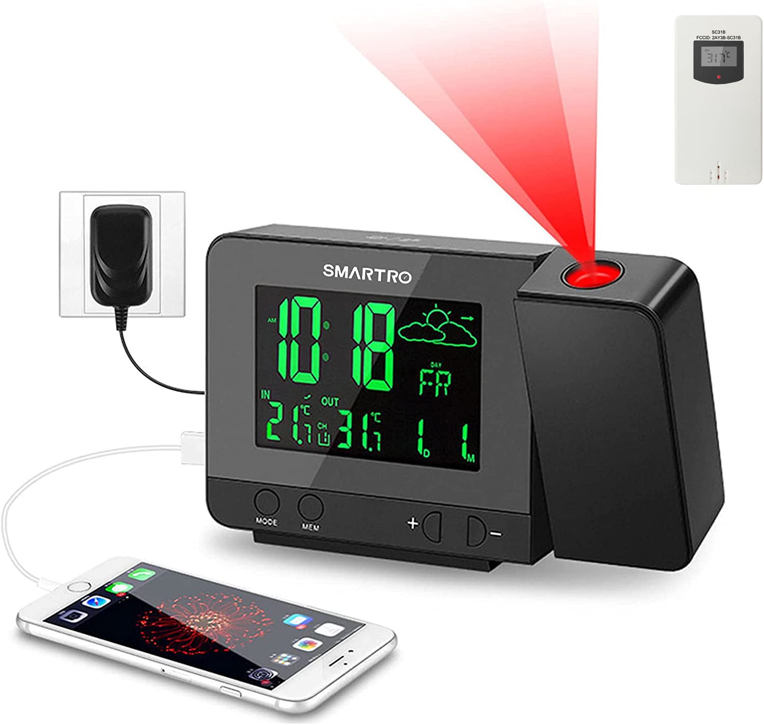 SMARTRO Wireless Remote Sensor Indoor Outdoor Thermometer