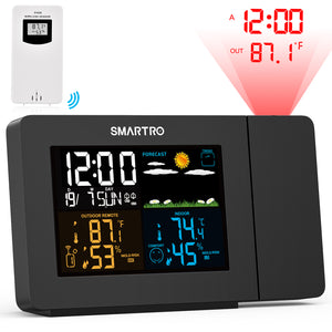 SMARTRO SC91 Projection Alarm Clocks for Bedrooms with Weather Station