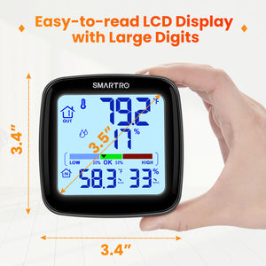 SMARTRO SC92 Professional Indoor Outdoor Thermometer Wireless Digital Hygrometer