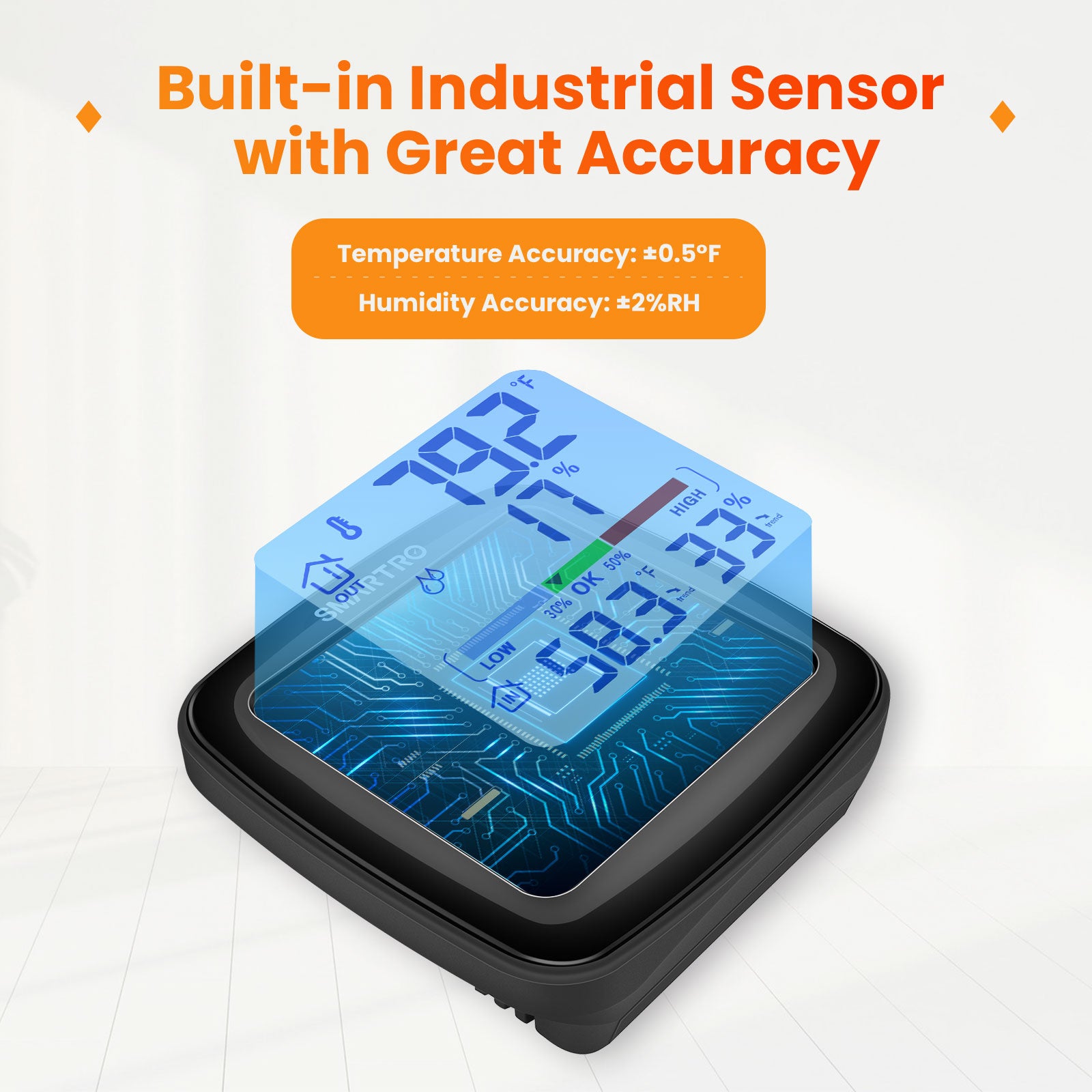 SMARTRO SC92 Professional Indoor Outdoor Thermometer Wireless Digital ...