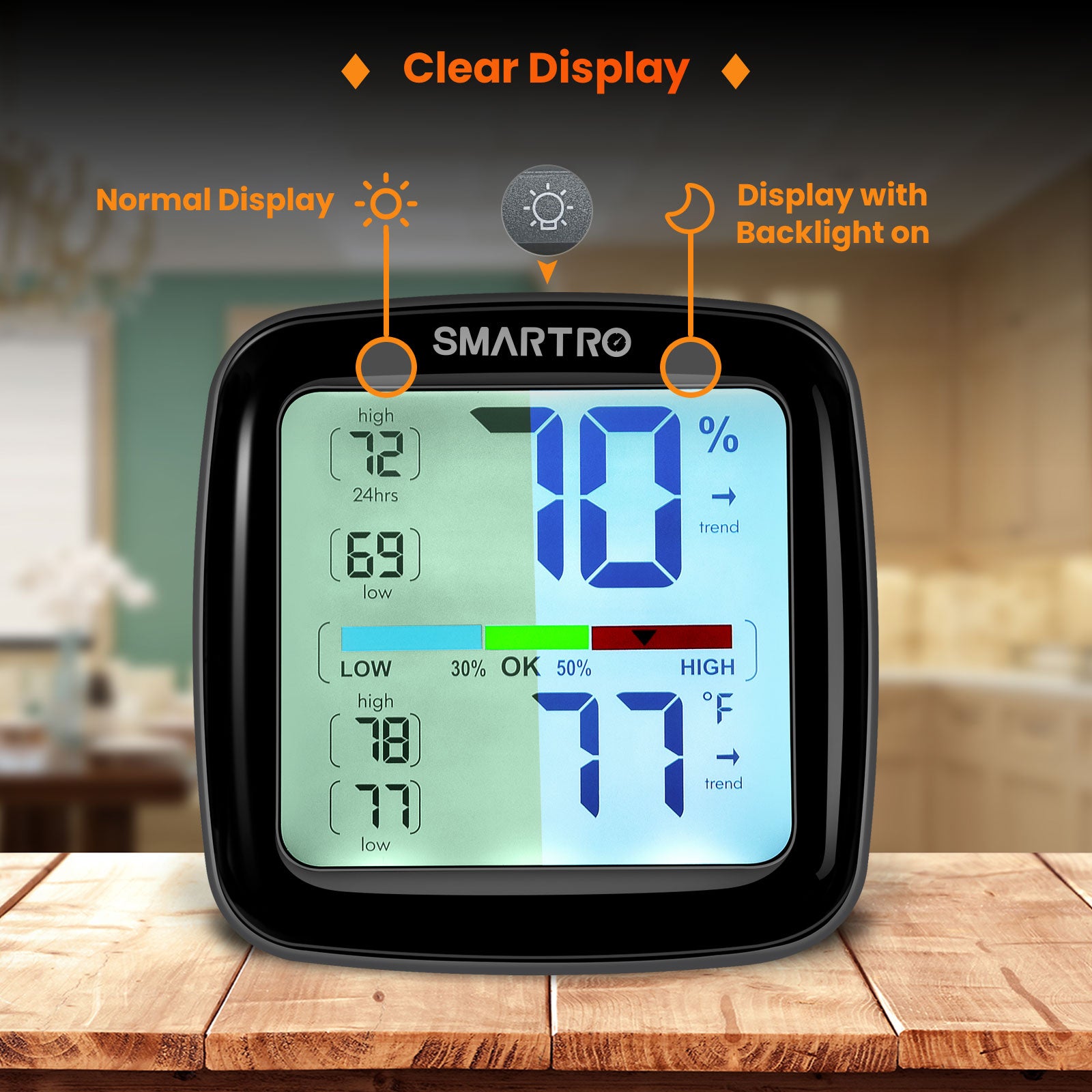 Digital Hygrometer Indoor Thermometer Room Thermometer and