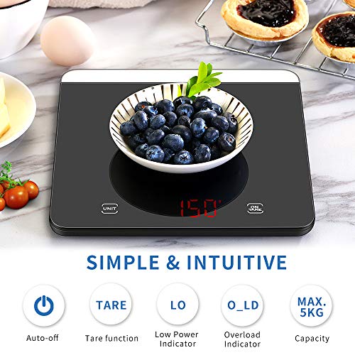 Digital Kitchen Scale, Multifunction Food Scale, Diet Food Compact Kitchen  Scale Measures in Grams and Ounces 5KG / 11 LB